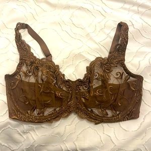 Brown Lace unlined wire bra